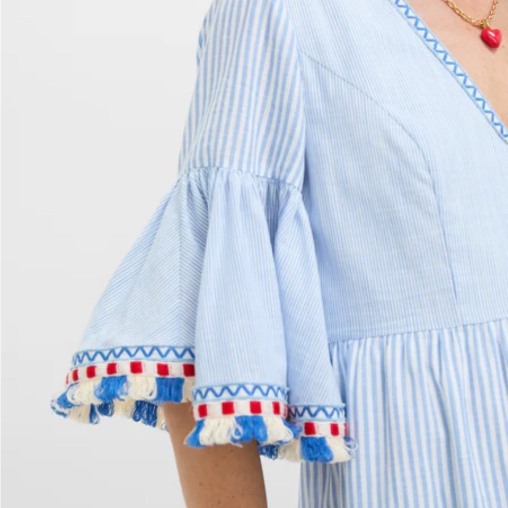 Tuckernuck Light Blue Maxi Dress with Colorful Tassels - Picture 5 of 13